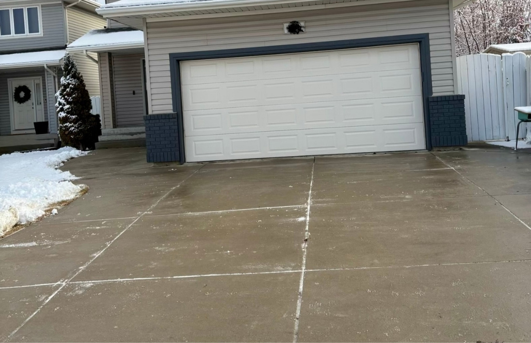 Snow cleared front steps