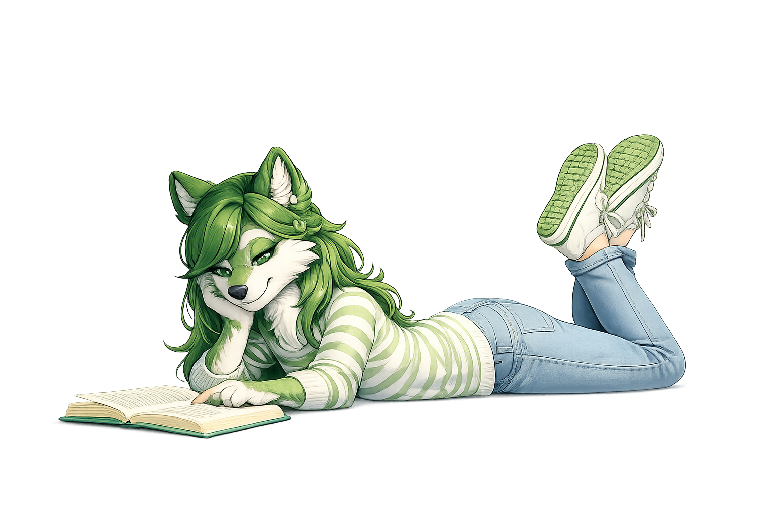 Green Wolf Library mascot