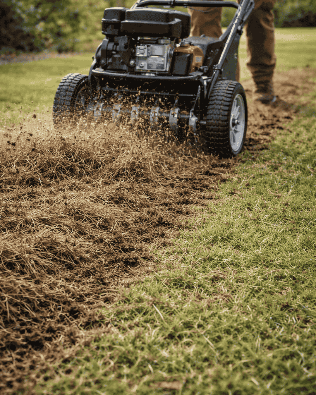 Lawn dethatching service