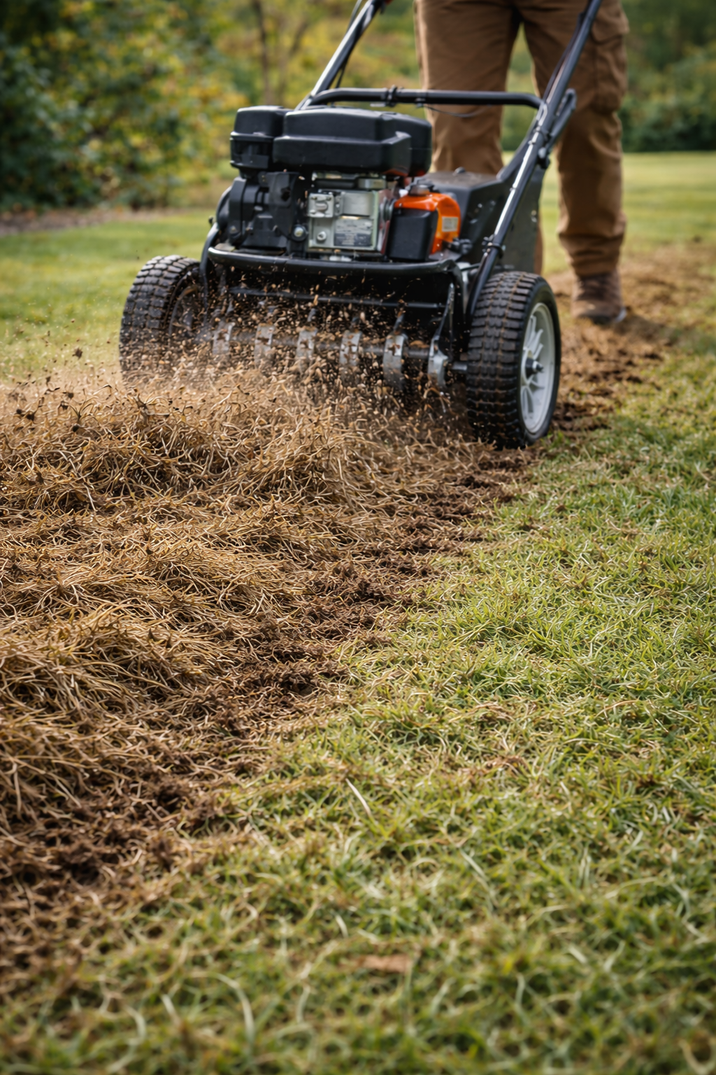 Power raking lawn service
